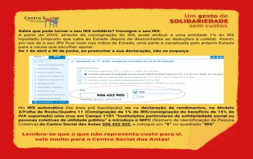 Consignação de 1 % do IRS